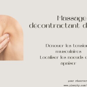 Massage dos décontractant 30 mns